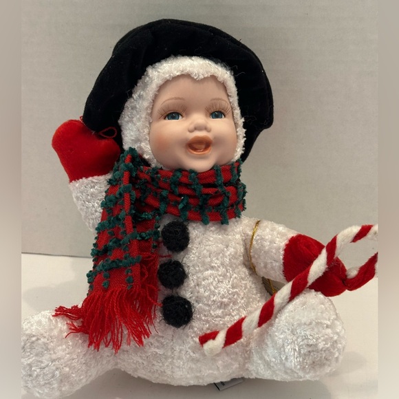 VGT Geppeddo Jack Frost Cuddle Kids Porcelain Face Doll Stuffed Toy Christmas - Picture 1 of 5